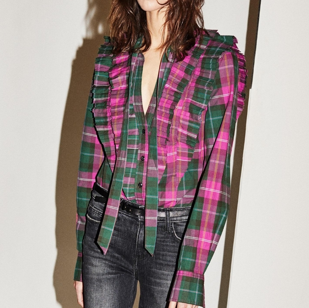 🍒NWT🍒 CURRENT/ELLIOTT 100% COTTON PLAID SHIRT